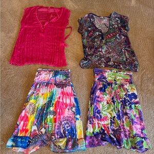 Lot of 4 Becca brand swimsuit cover ups tropical cruise NWOT